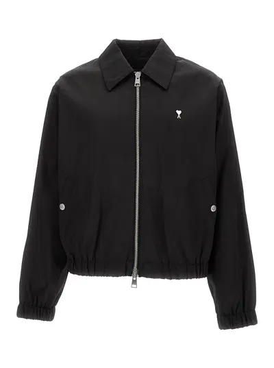 Ami Alexandre Mattiussi Black Jacket With Adc Logo In Cotton Blend Man