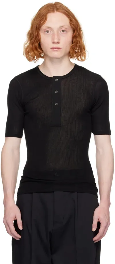 Ami Alexandre Mattiussi Black Three-button Tank Top In Black/001