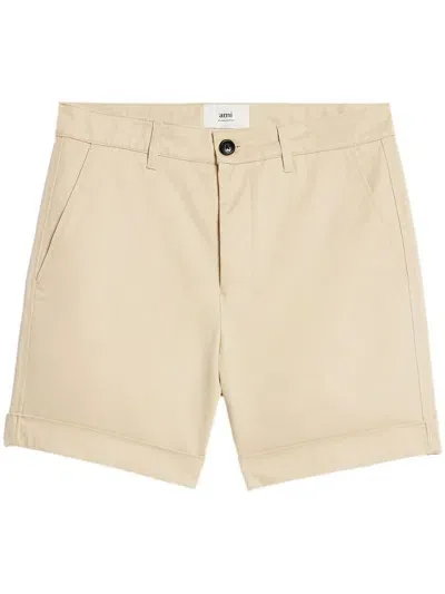 Ami Alexandre Mattiussi Buttoned Chino Shorts In Neutral