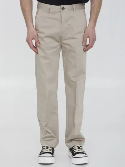 Ami Alexandre Mattiussi Straight Chino Trousers In Beige