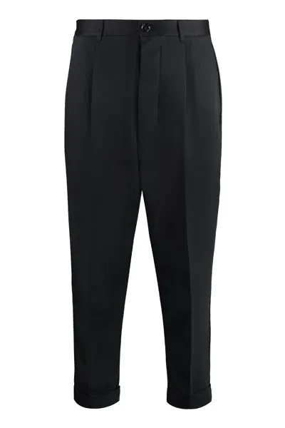 Ami Alexandre Mattiussi Cotton Trousers In Black