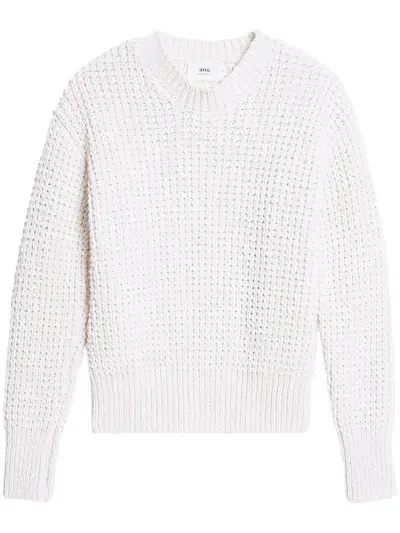 Ami Alexandre Mattiussi Crew-neck Knit Jumper In White