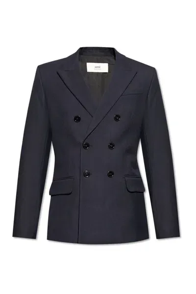 Ami Alexandre Mattiussi Double Breasted Blazer In Blue