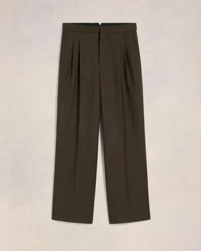 Ami Alexandre Mattiussi Large Fit Trousers Brown In Dark Coffee