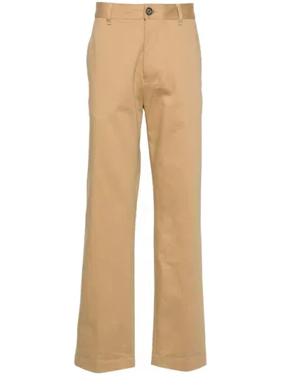 Ami Alexandre Mattiussi Logo-patch Trousers In Neutrals