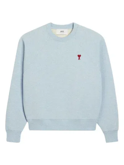 Ami Alexandre Mattiussi Ami De Coeur Sweatshirt In Clay Blue