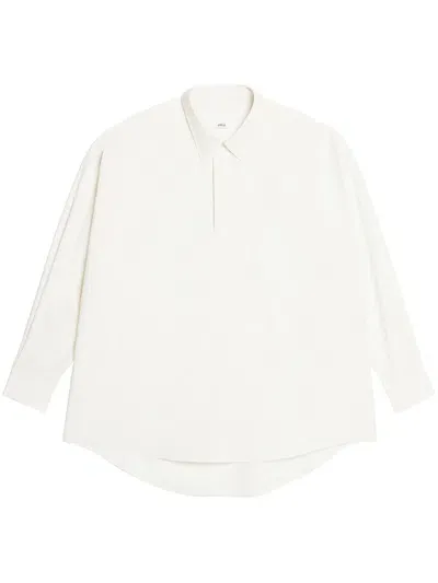 Ami Alexandre Mattiussi Oversized Long-sleeve Shirt In White