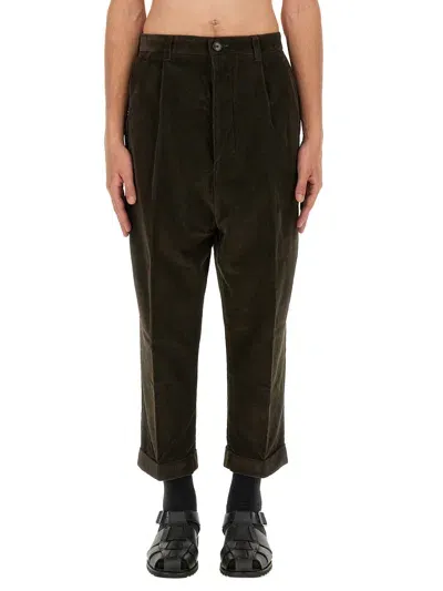 Ami Alexandre Mattiussi Ribbed Pants In Brown