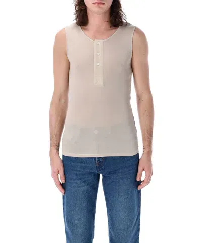 Ami Alexandre Mattiussi Sleeveless T-shirt In Beige