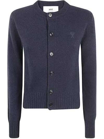 Ami Alexandre Mattiussi Slim Tonal Adc Cardigan In Blue