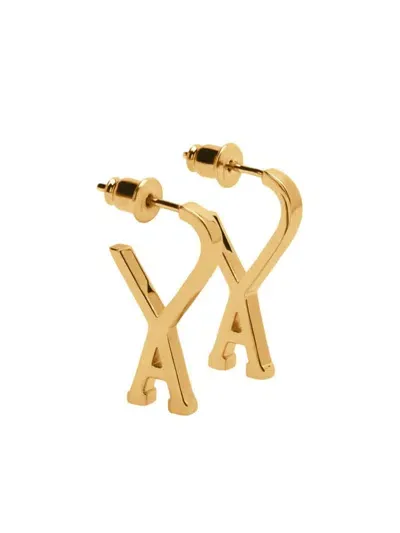 Ami Alexandre Mattiussi Small Ami De Coeur Hoop Earrings In Gold