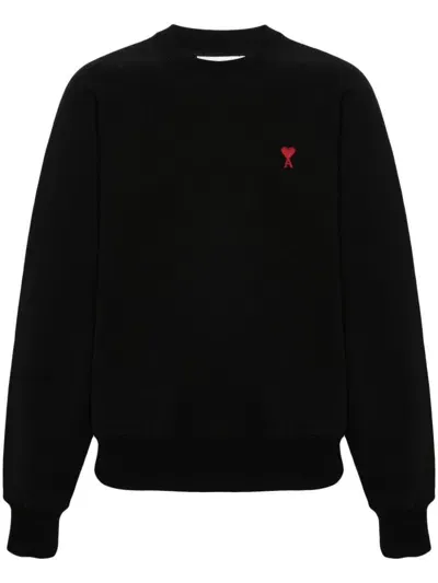 Ami Alexandre Mattiussi Sweatshirt With Embroidery In Black