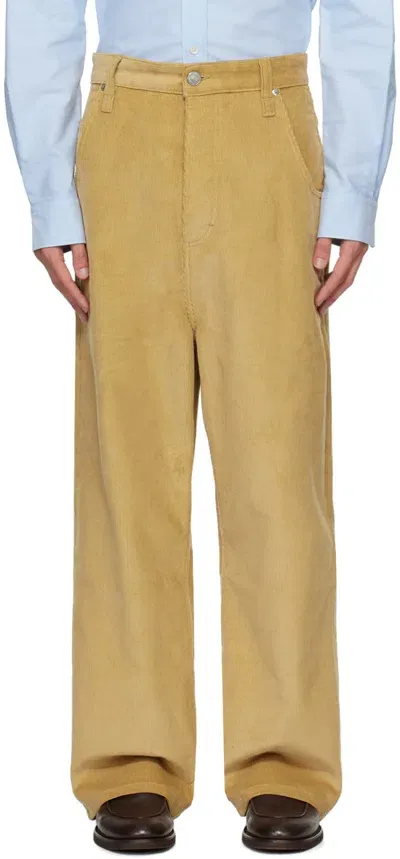 Ami Alexandre Mattiussi Tan Baggy Fit Trousers In Sand/255