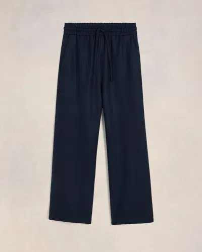 Ami Alexandre Mattiussi Wide Elasticated Waist Trousers Blue In Navy Blue