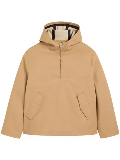 Ami Alexandre Mattiussi Zip-up Hooded Cotton Jacket In Sand/  Light Beige