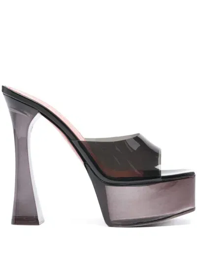 Amina Muaddi Dalida Glass Sling Pvc Heel Mules In Black