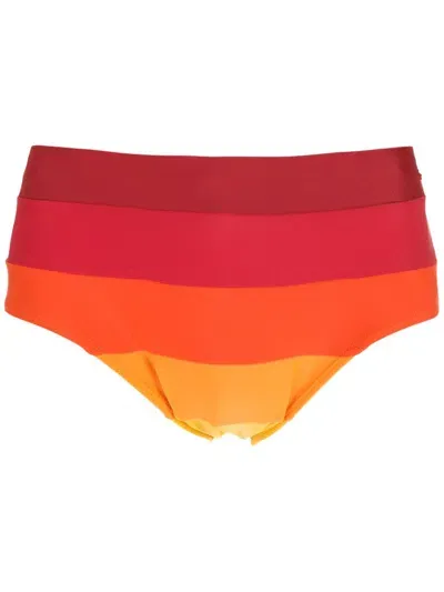 Amir Slama Panelled Gradient Swimming Trunks In Orange