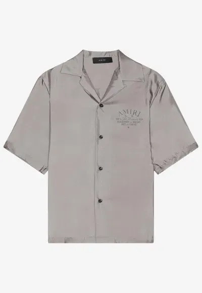 Amiri Arts District Silk Shirt In Gray