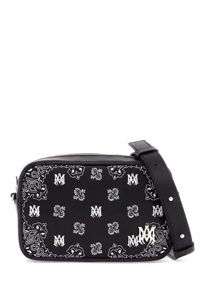 Amiri 'bandana Embroidered Camera Bag With In Black