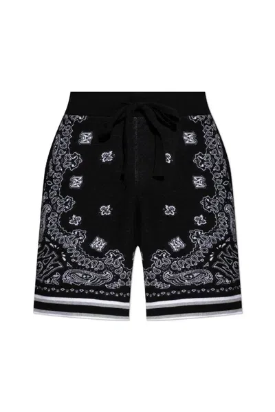 Amiri Bandana Printed Drawstring Shorts In Black