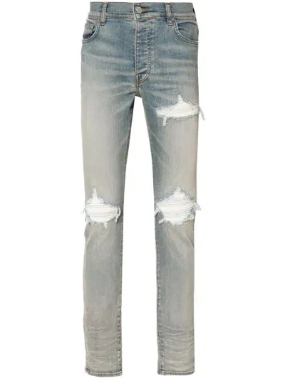 Amiri Blue Mx1 Ultrasuede Jeans In 406 Antique Indigo