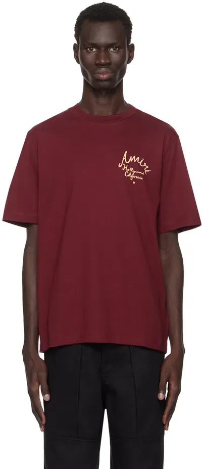 Amiri Burgundy ' Hollywood' T-shirt