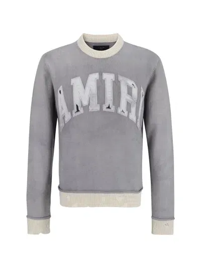 Amiri Cneck Sweater In Gray