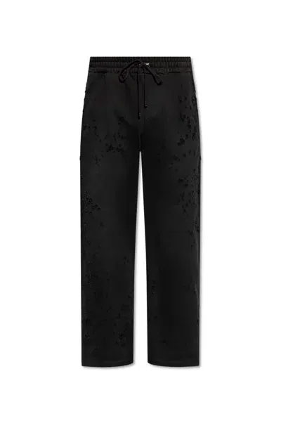 Amiri Distressed Drawstring Sweatpants In Black