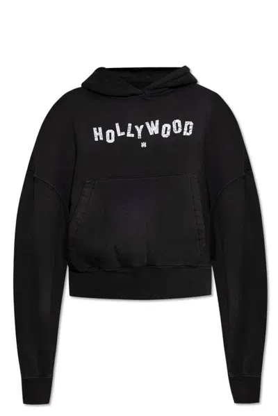 Amiri Hollywood Printed Cropped T In Black