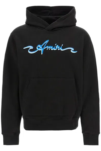 Amiri Hooded Sweatshirt With Logo Print In Black