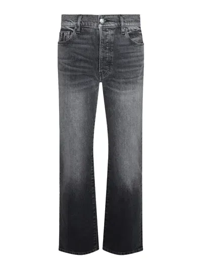 Amiri Mid-rise Logo-patch Straight-leg Jeans In Gray