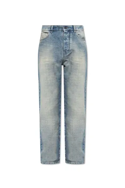 Amiri Stonewashed Slim-legged Jeans In Blue