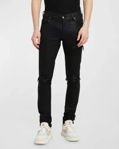 Amiri Men's Mx1 Waxed Skinny Jeans In Black