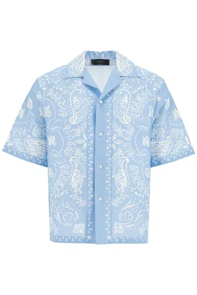 Amiri Short-sleeved Bandana Water In Light Blue