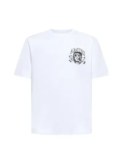 Amiri Lion Outline Crewneck T-shirt In White