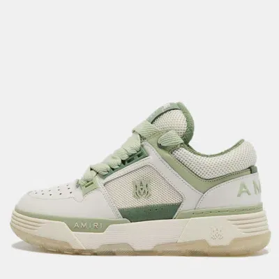 Pre-owned Amiri White/green Leather And Mesh Ma1 Lace Up Sneakers Size 40