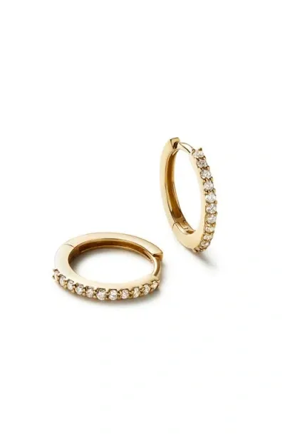 Ana Luisa 10k Gold Diamond Huggie Hoops