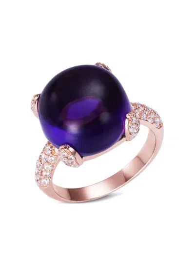 Anabela Chan 18kt Rose Gold Vermeil Sugarloaf Amethyst Ring In Pink