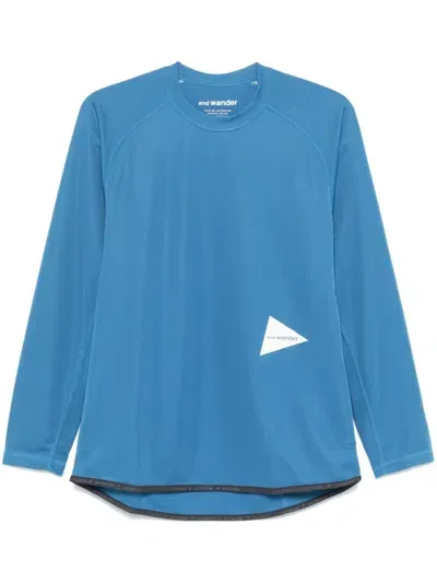 And Wander Jersey Raglan-sleeves T-shirt In Blue