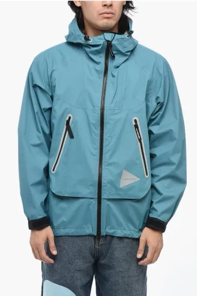 And Wander Nylon Jacket With Hood In Blue