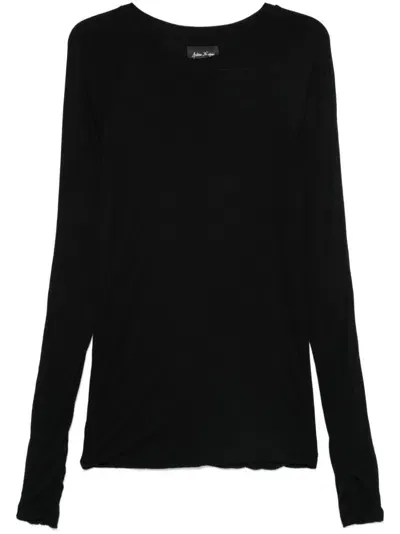 Andrea Ya'aqov Double-layer Crew-neck T-shirt In Black