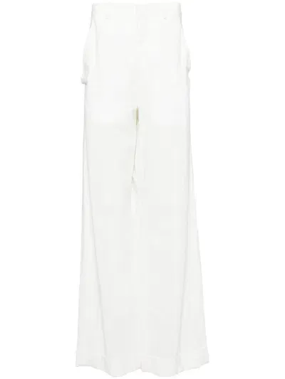 Ann Demeulemeester Slash Pockets Straight-leg Trousers In Neutrals