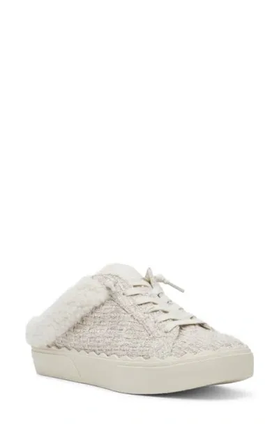 Anne Klein Courage Faux Shearling Sneaker Mule In Beige