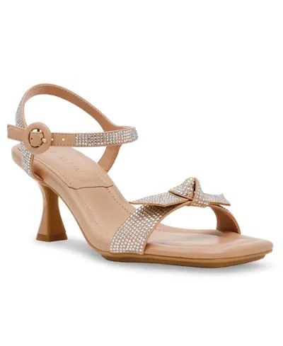 Anne Klein Women's Jia Knot Detail Dress Sandals In Nude Crystal