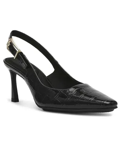 Anne Klein Women's Ritzy Snip Toe Slingback Pumps In Black Croc