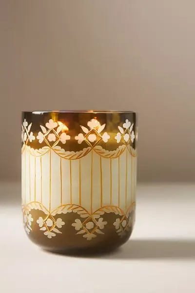 Anthropologie Fana Woody Fresh Balsam & Cedarwood Glass Candle In Multicolor