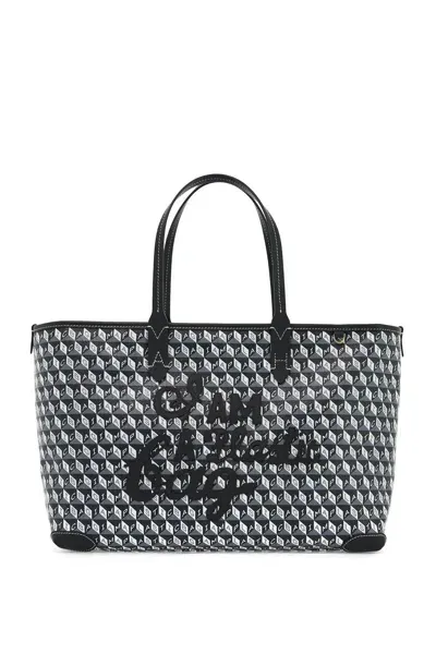 Anya Hindmarch I Am A Plastic Bag Zipped Motif Tote Bag In Gray