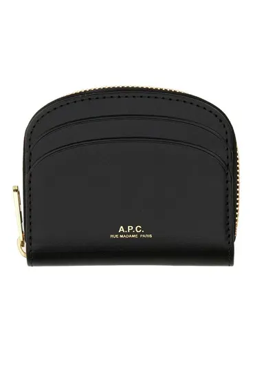 Apc A. P.c. Compact Semi Moons Wallet In Black