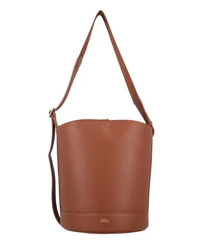 Apc Ana Bucket Bag In Brown