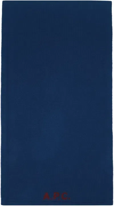 Apc Blue William Scarf In Iah Dark Blue